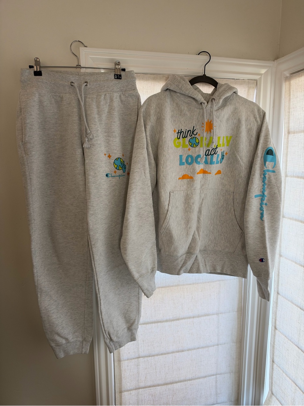Champion Steffi Lynn Light Gray Graphic Hoodie & Joggers Set